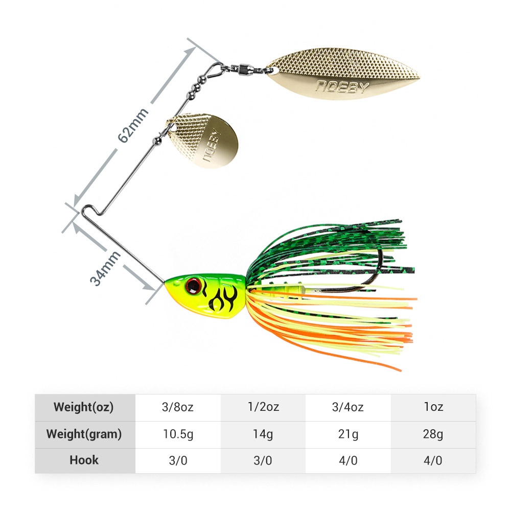 Noeby Spinnerbait 10.5g 14g 21 – Fishing Lure Blade Bait Bewertung und Preis