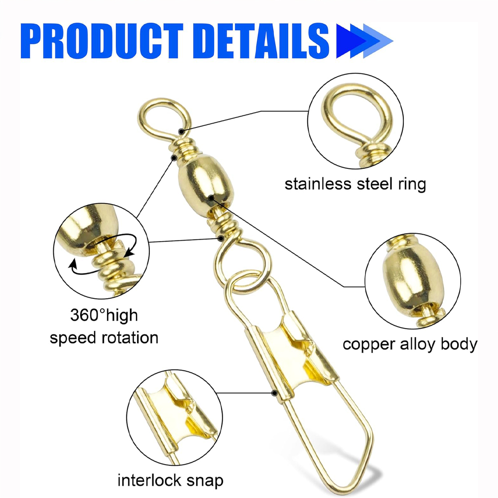 50Pcs Gold Fishing Barrel Swiv – Fishing Lure Accessories Bewertung und Preis