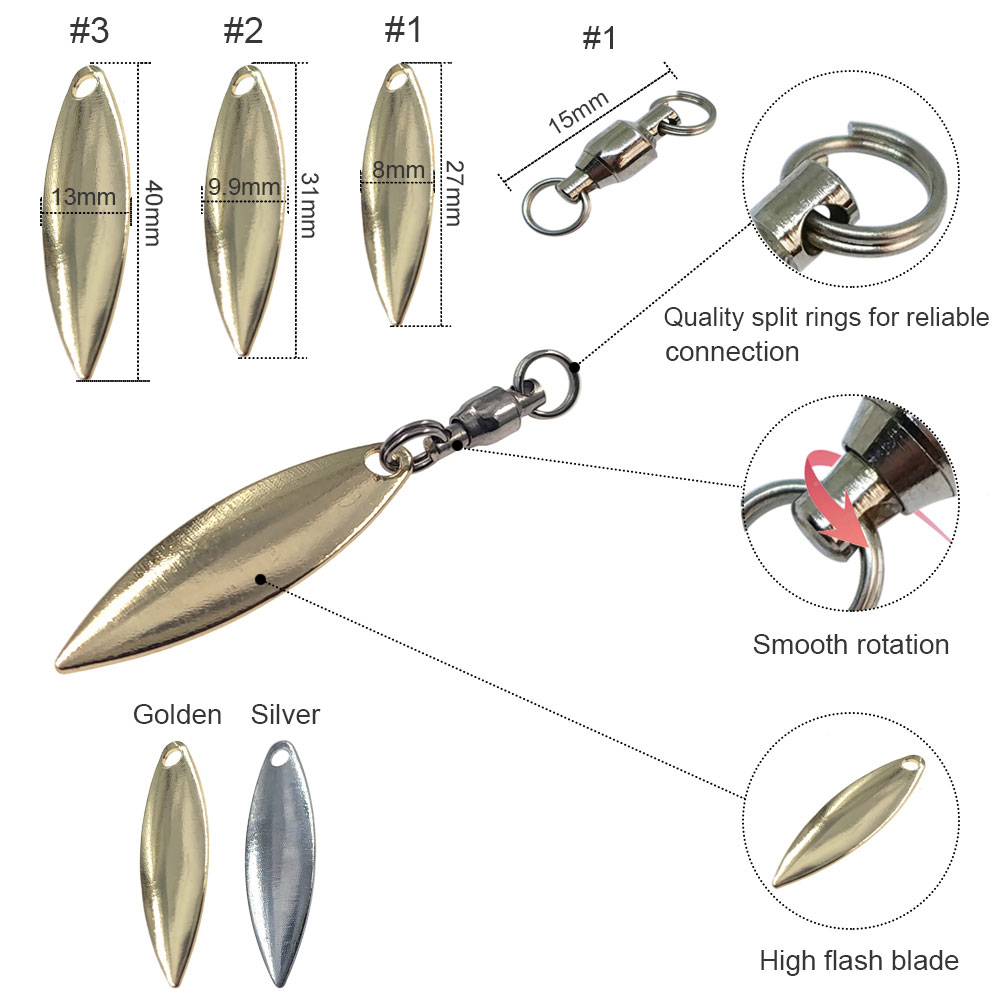 10pcs Willowleaf Blades Spinne – Fishing Lure Blade Bait Bewertung und Preis
