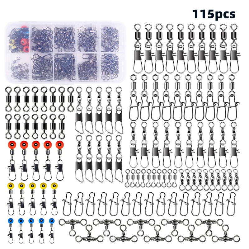 115pcs Fishing Swivel Connecto – Fishing Lure Kit Bewertung und Preis
