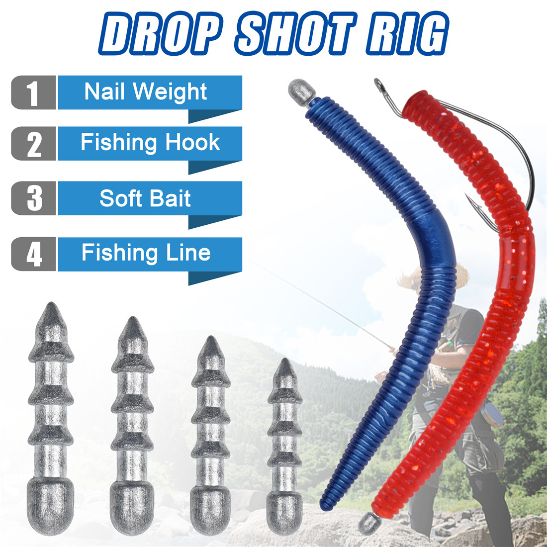 60PCS Nail weights Worm Fishin – Fishing Lure Accessories Bewertung und Preis
