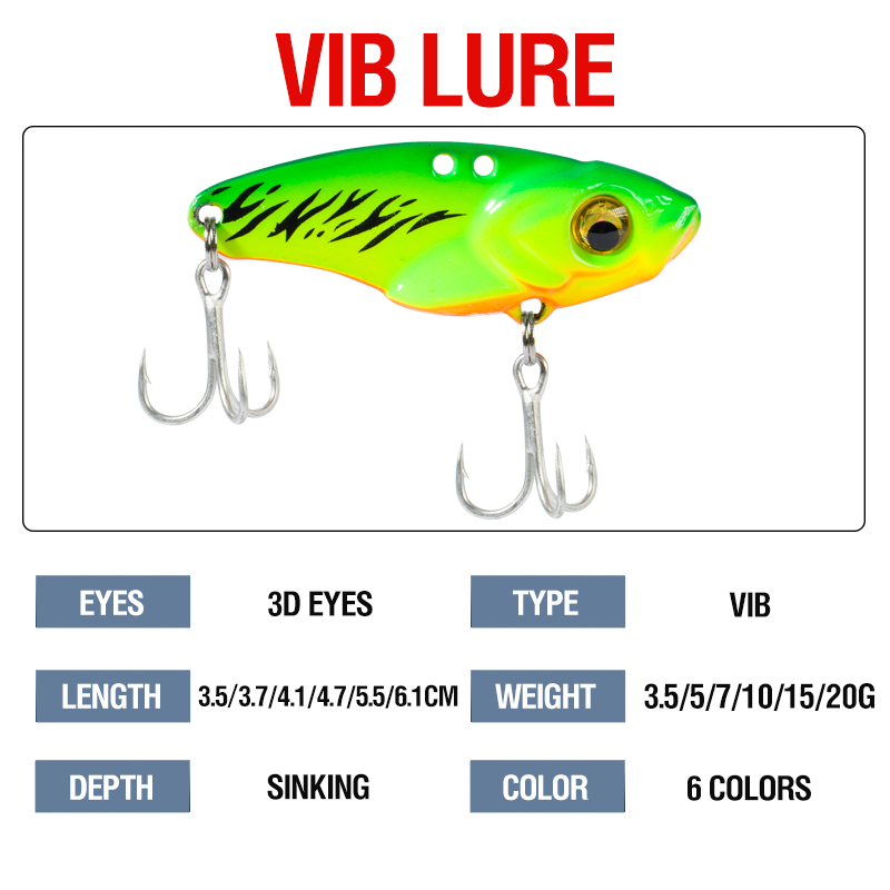 6PCS Metal VIB Lure 5g 7g 10g  – Fishing Lure Spinnerbait Bewertung und Preis