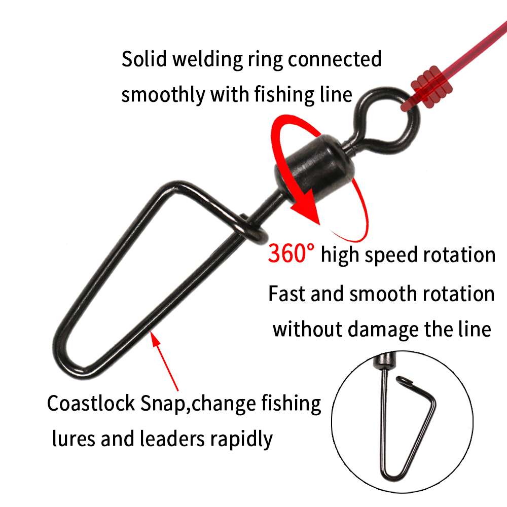 20PCS #12 -1/0 Rolling Swivel  – Fishing Lure Accessories Bewertung und Preis