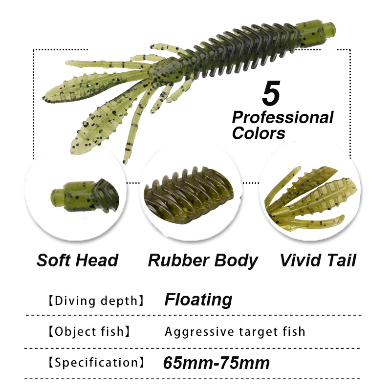 WESTBASS 5PCS Soft Larva Baits – Fishing Lure Spinnerbait Bewertung und Preis