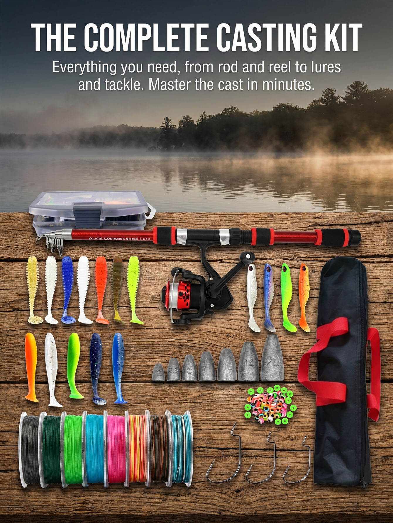 Fishing Rod Reel Combos Collap – Fishing Lure Spinner Bewertung und Preis